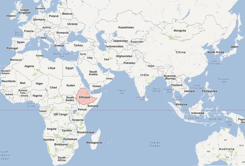 carte du ethiopie monde